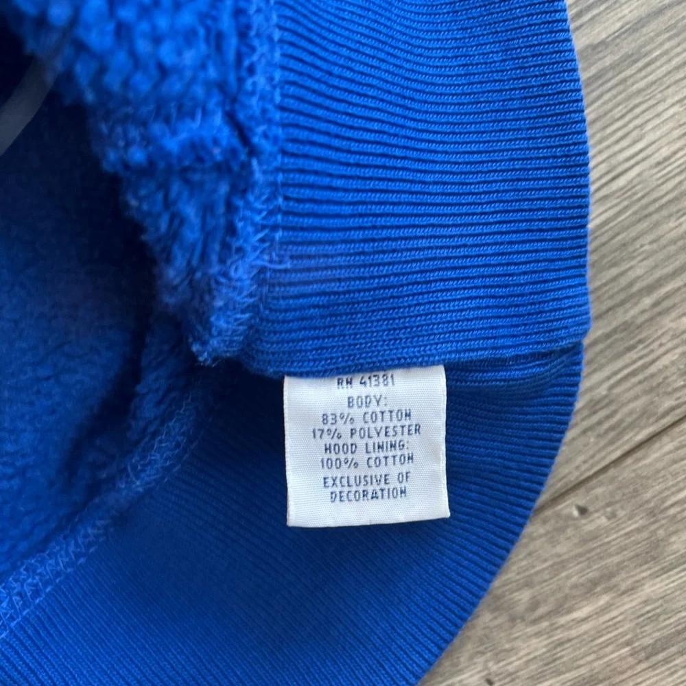 Polo Ralph Lauren Men’s Quarter Zip Hooded Sweatshirt Blue White Ombré P Logo XL